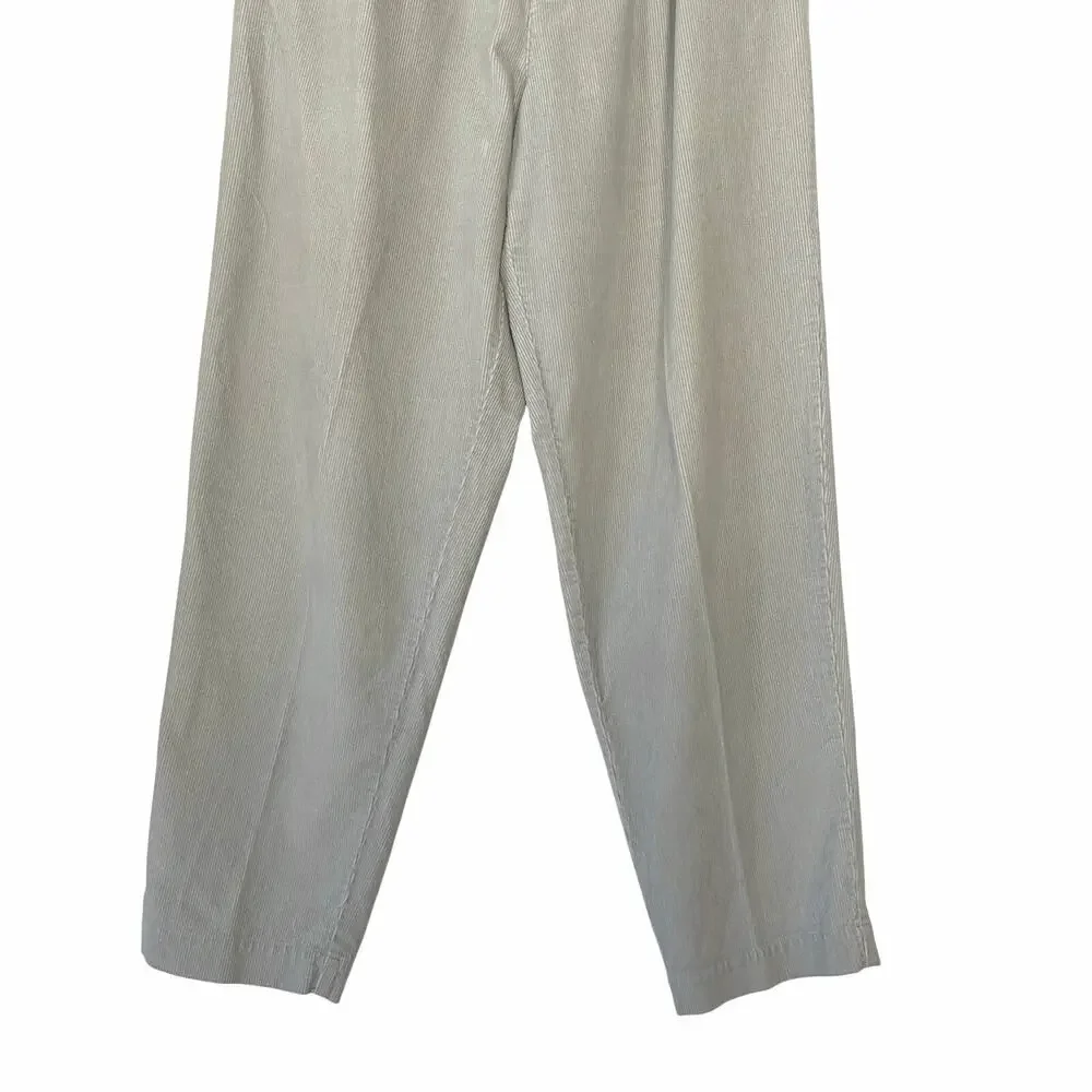VTG Lizsport Corduroy High Rise Pants Pleated Front Spring Blue Gray Size 14